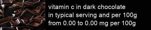 vitamin c in dark chocolate information and values per serving and 100g